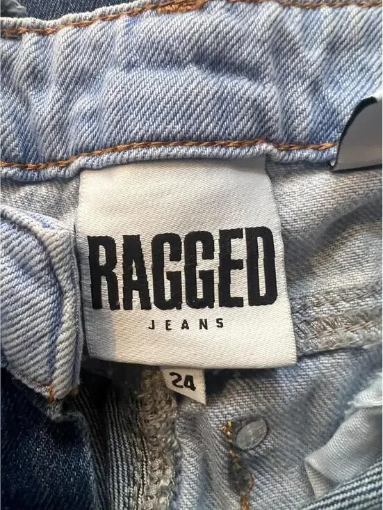 RAGGED JEANS Womens 24 Blue Two-Tone Patchwork Frayed Seams Denim RJSS2101020BDN - Picture 14 of 14